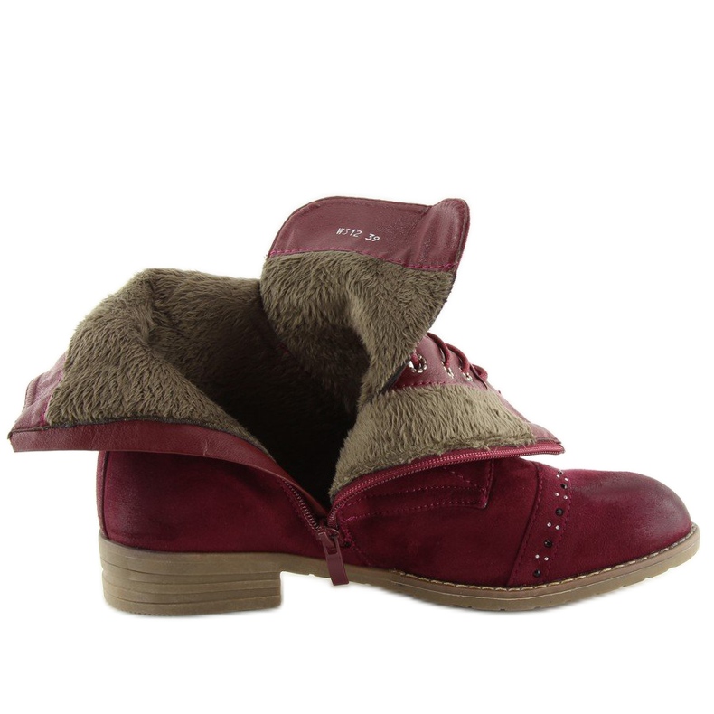 Bottines à lacets W312 Bordeaux bordeaux rouge 1