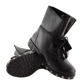 Bottines noires à clous A-160 noir le noir 5