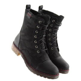 Bottines lacées noires A-26 Noir le noir 1