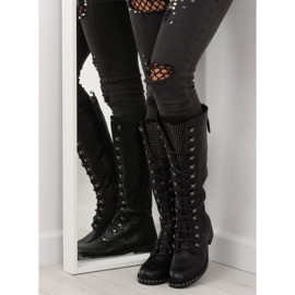 Bottines noires à lacets NC258 noir 1