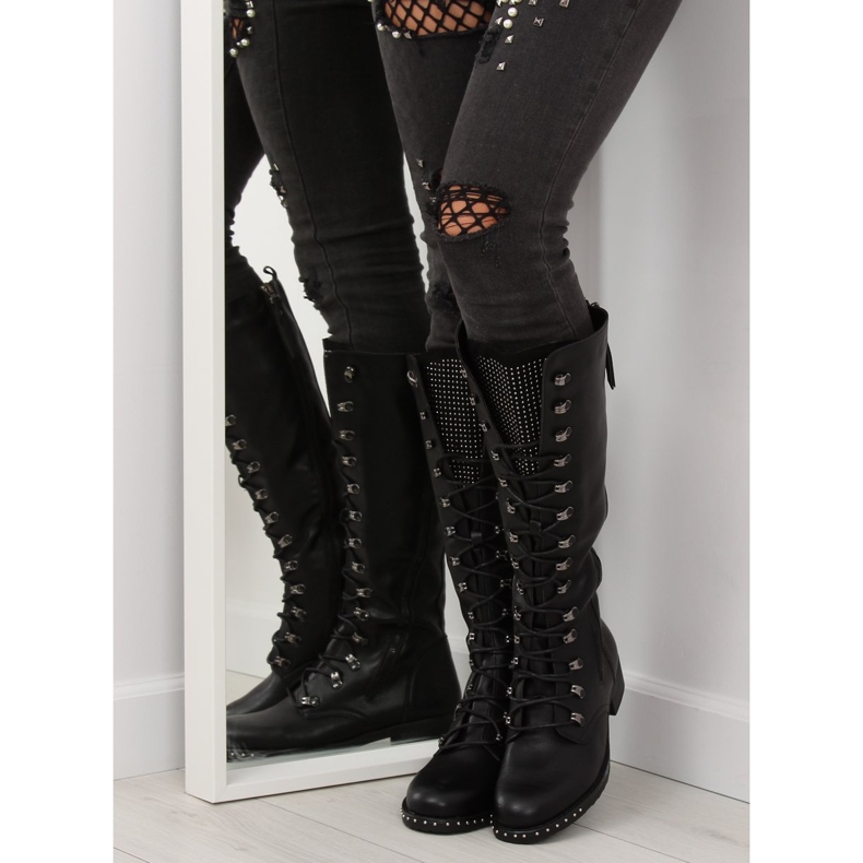 Bottines noires à lacets NC258 noir 1