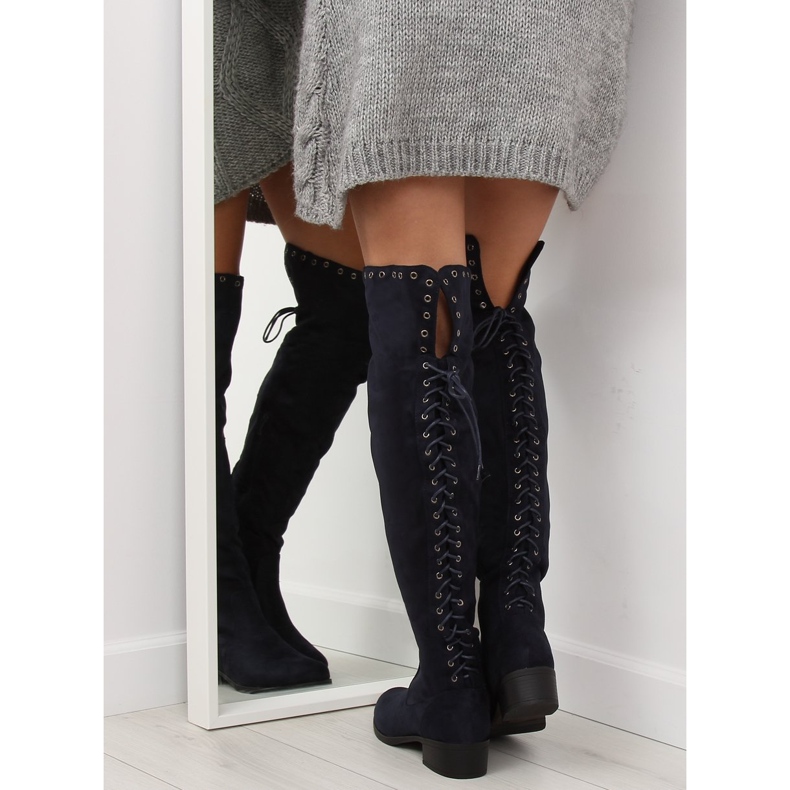 Bottes de mousquetaire bleu marine LS182 2 Bottes de mousquetaire bleu marine LS182 2