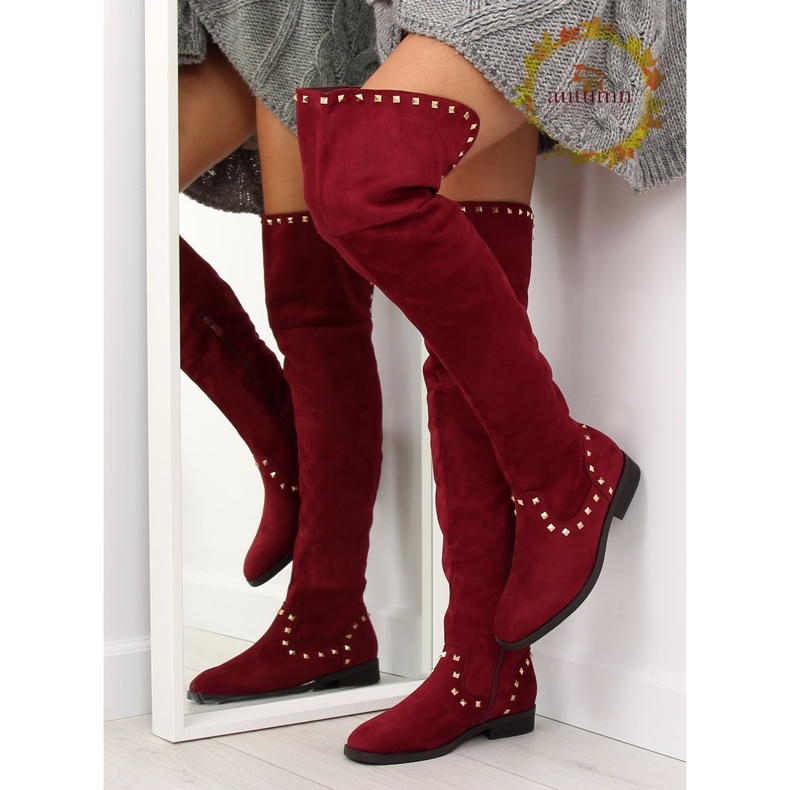 Bottines plates bordeaux T161 rouge 1