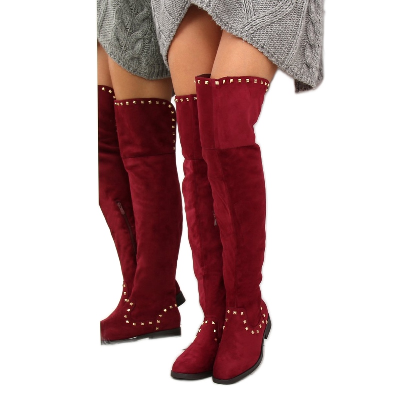 Bottines plates bordeaux T161 rouge 2