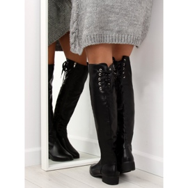 Noir A-12 Bottes de mousquetaire noires le noir 1