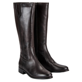 Studio Florence Bottes en cuir classiques brun 6
