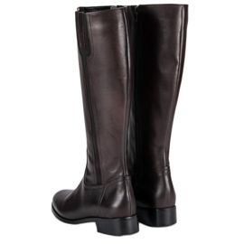 Studio Florence Bottes en cuir classiques brun 5