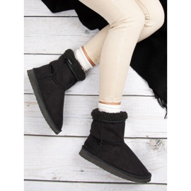 Bottes de neige en daim le noir 5