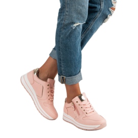 Baskets avec fermeture éclair décorative rose 1