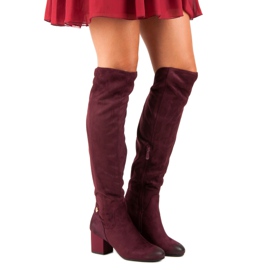 Mousquetaire bordeaux à talons hauts de VINCEZA rouge 1