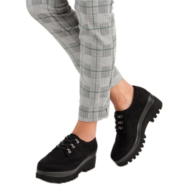 Chaussures en daim noir le noir 2
