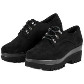 Chaussures en daim noir le noir 4