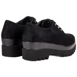 Chaussures en daim noir le noir 5