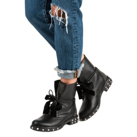 Lucky Shoes Travailleur de bottes de roche noir 2