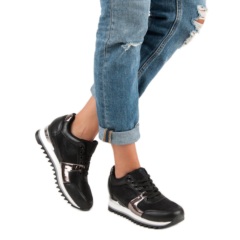 Chaussures de sport nouées le noir 2