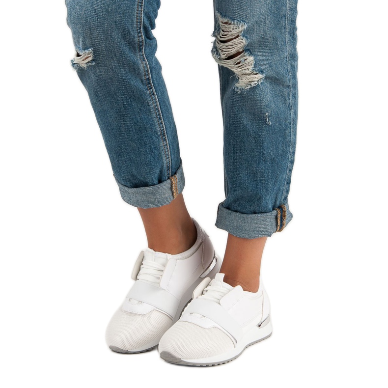 Chaussures de sport à enfiler blanc 1