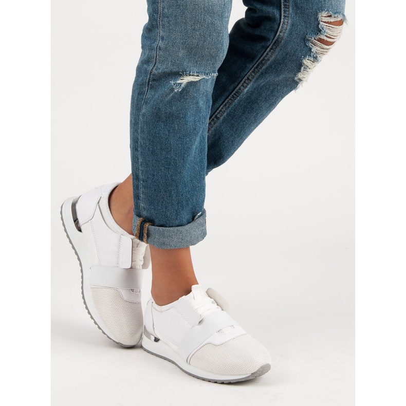 Chaussures de sport à enfiler blanc 2