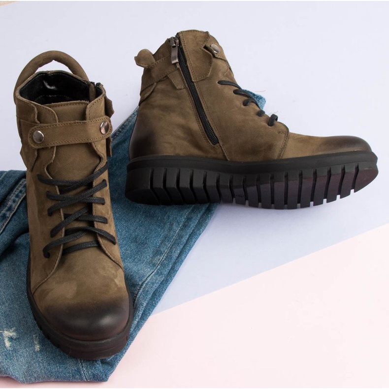 Bottes de travail VINCEZA kaki vert 1