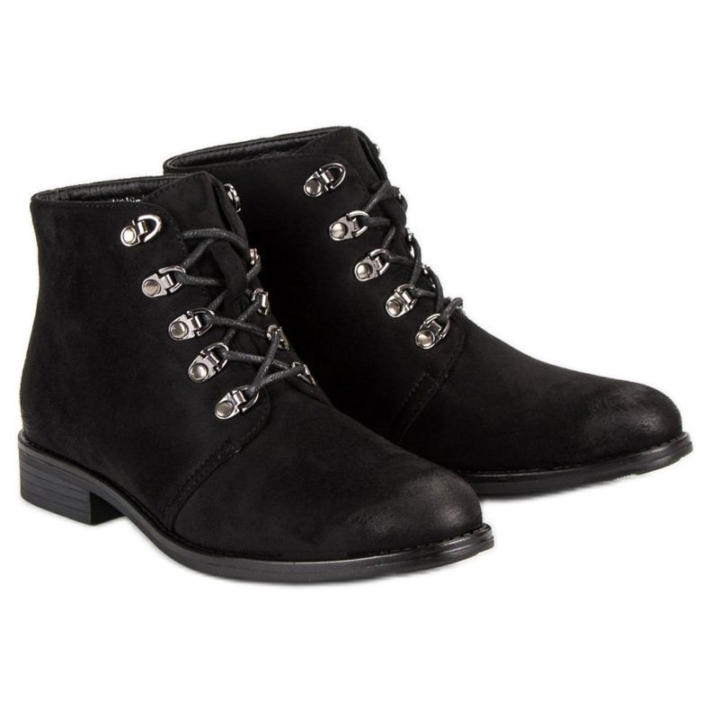 Bottines VINCEZA nouées le noir 1 Bottines VINCEZA nouées le noir 1