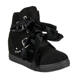 Super Me Baskets noires à nœuds le noir 1