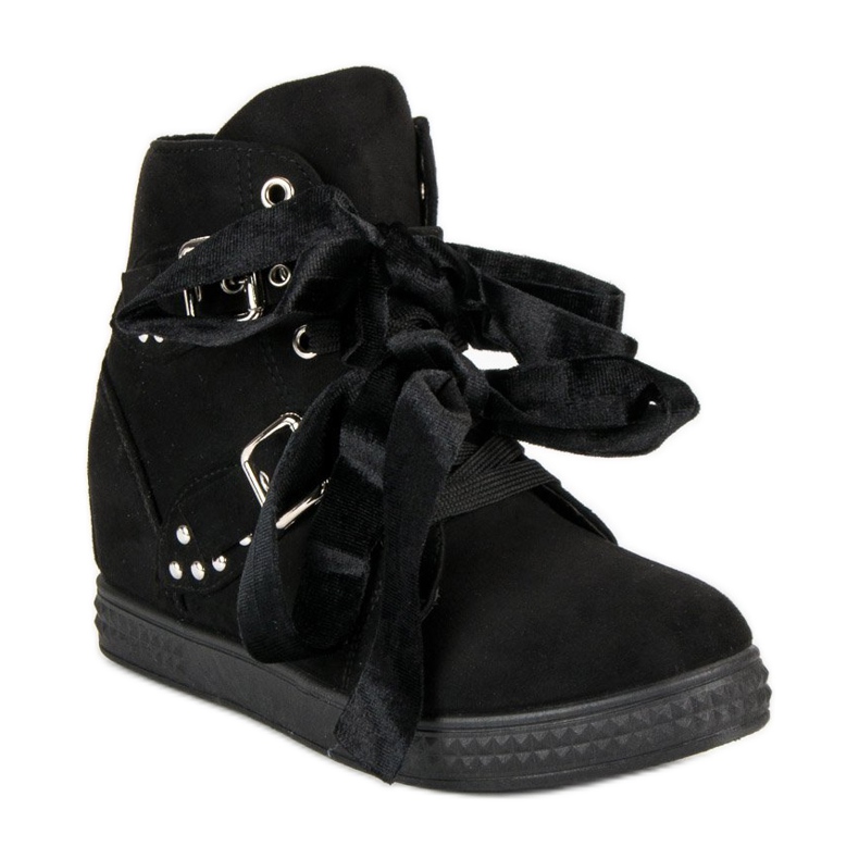 Super Me Baskets noires à nœuds 1