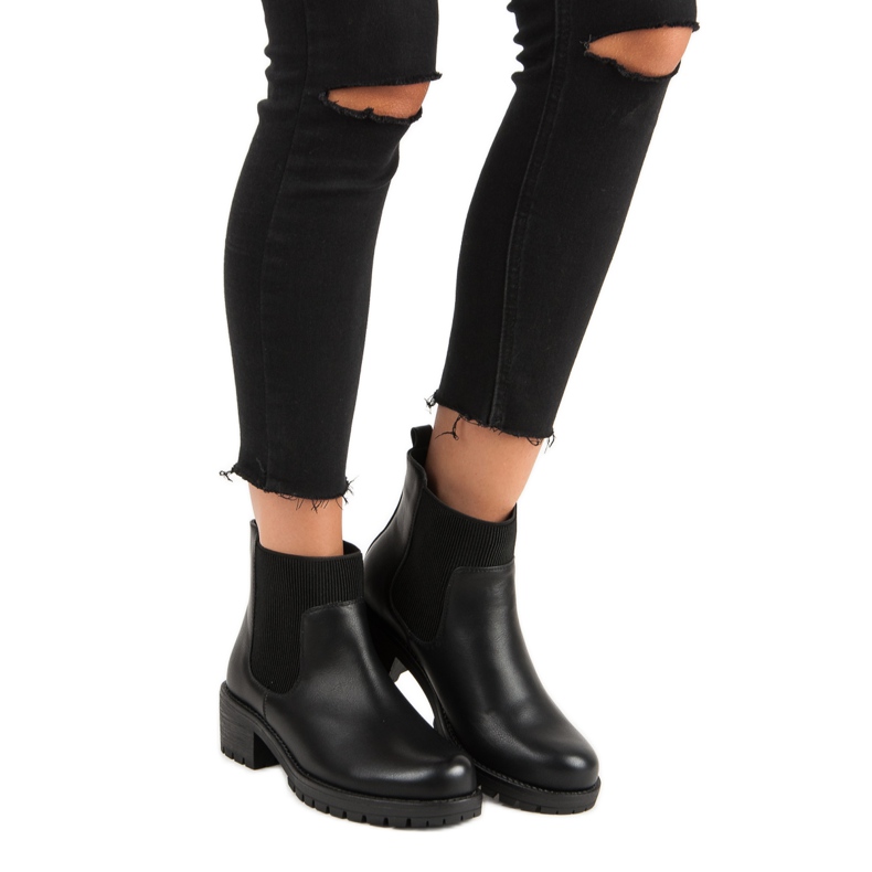 Bottes Jodhpur à la mode de VINCEZA le noir 1 Bottes Jodhpur à la mode de VINCEZA le noir 1