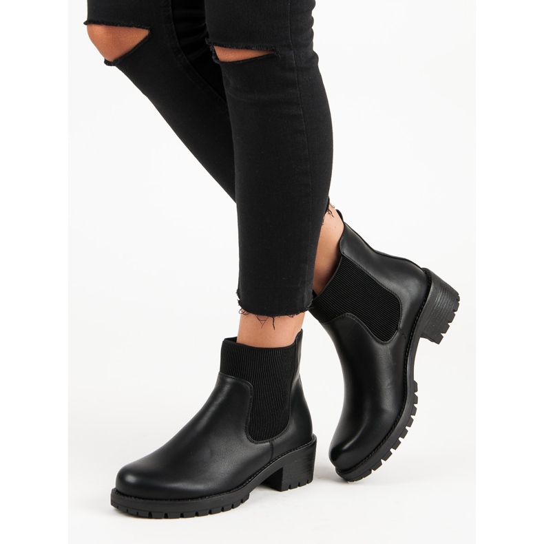 Bottes Jodhpur à la mode de VINCEZA noir 2