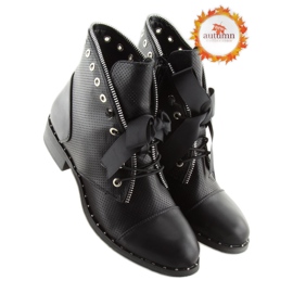 Noir Bottes noires pour femmes 17018-9 noir le noir 1