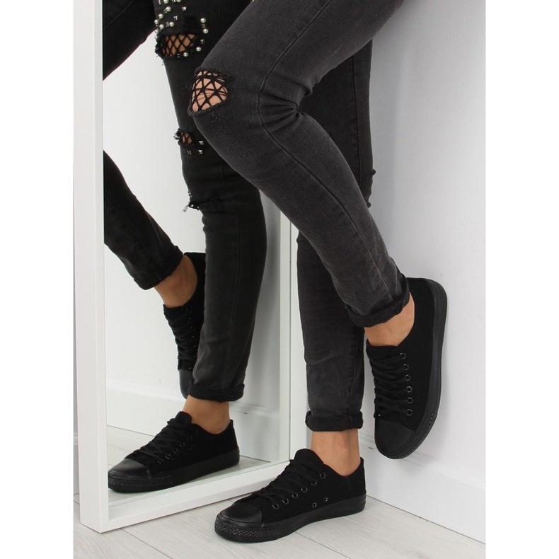 Baskets monocolores noires pour femmes NB176 Noir le noir 1