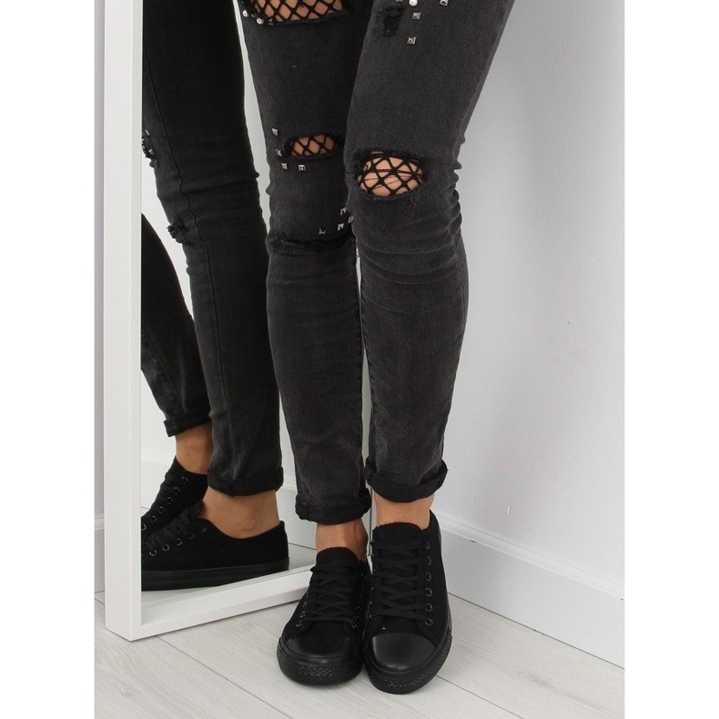 Baskets monocolores noires pour femmes NB176 Noir 2