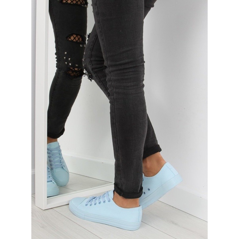 Baskets monocolores bleues femme NB176 L.BLUE 2