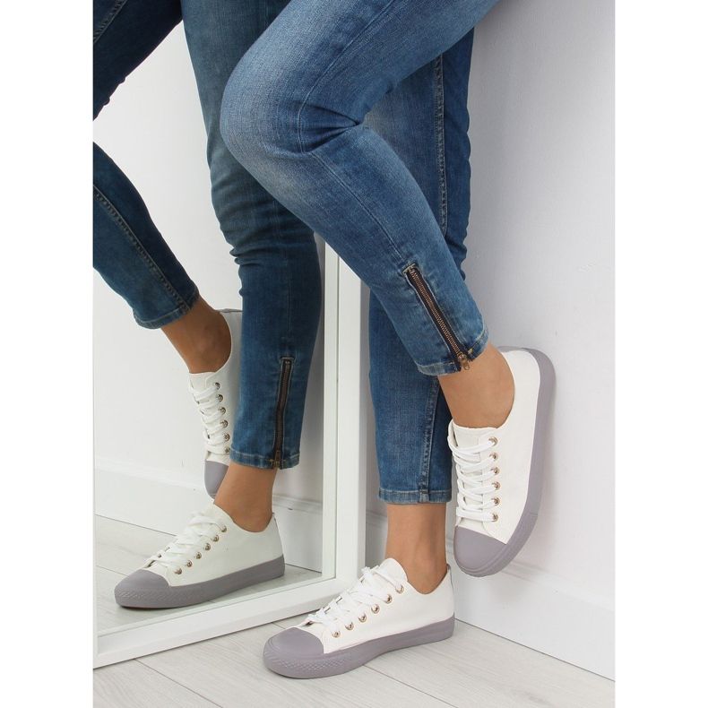 Baskets femme blanches et grises BL97P BLANC / GRIS 2