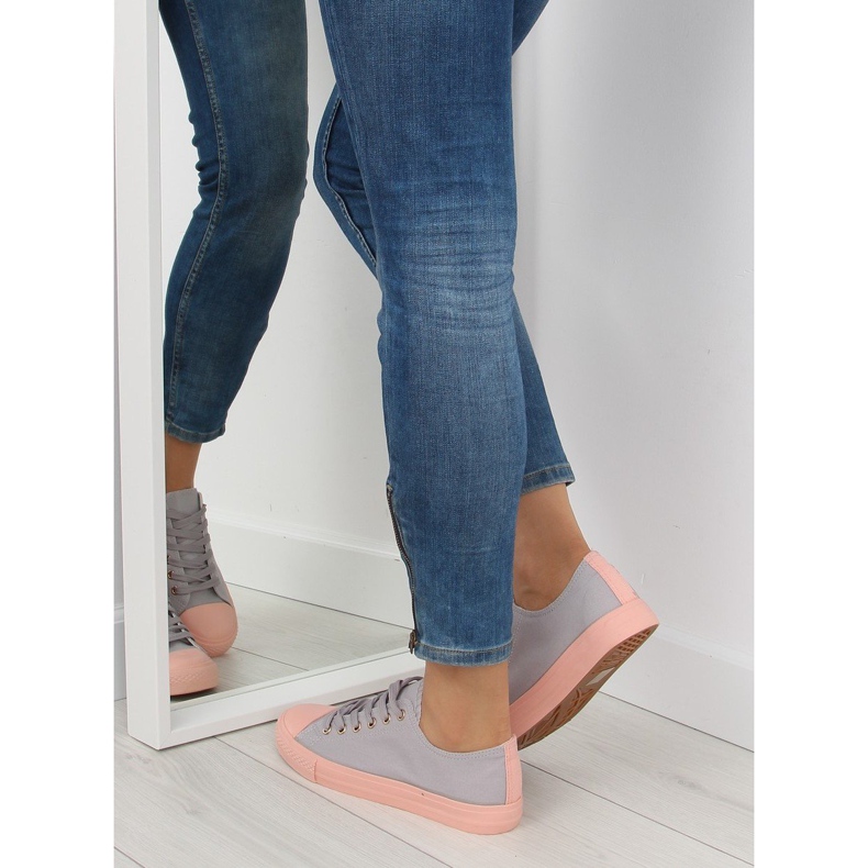 Baskets femme grises et roses BL97P GRIS / ROSE 1