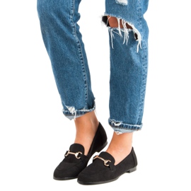 Mocassins en daim à enfiler le noir 4