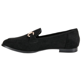 Mocassins en daim à enfiler le noir 1
