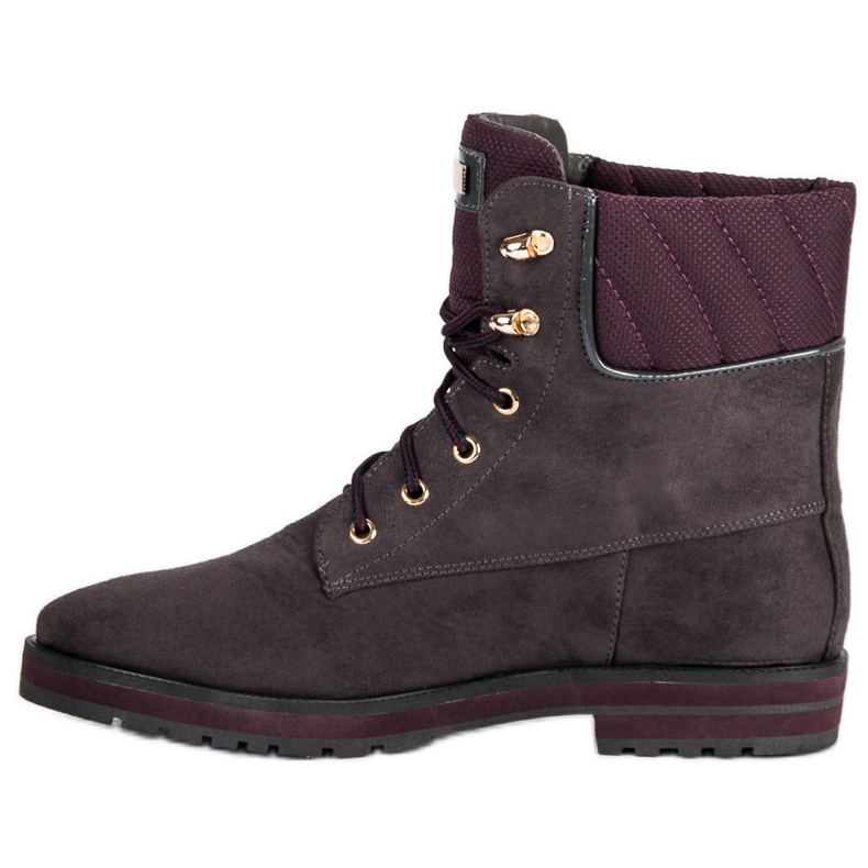 Lucky Shoes Travailleurs en daim gris 1