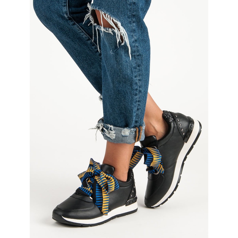 Baskets nouées à la mode le noir 2