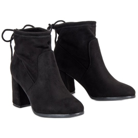 Bottines à talons en daim le noir 3