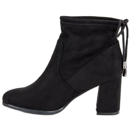 Bottines à talons en daim le noir 1