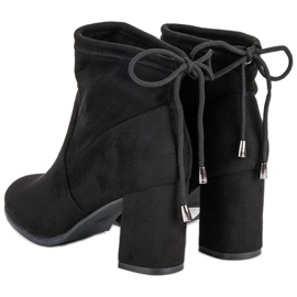 Bottines à talons en daim le noir 2