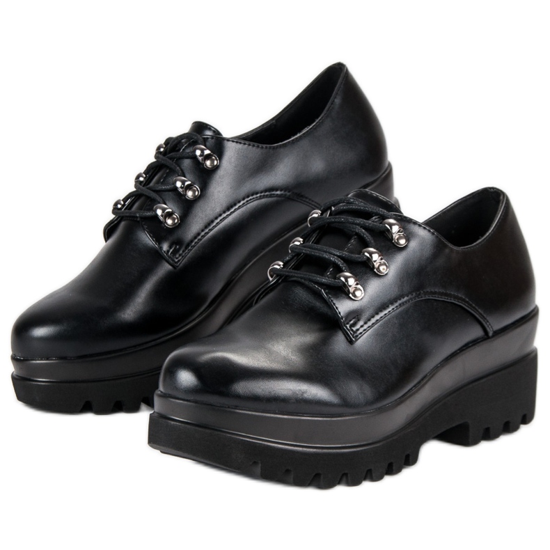 Chaussures femme nouées noir 2