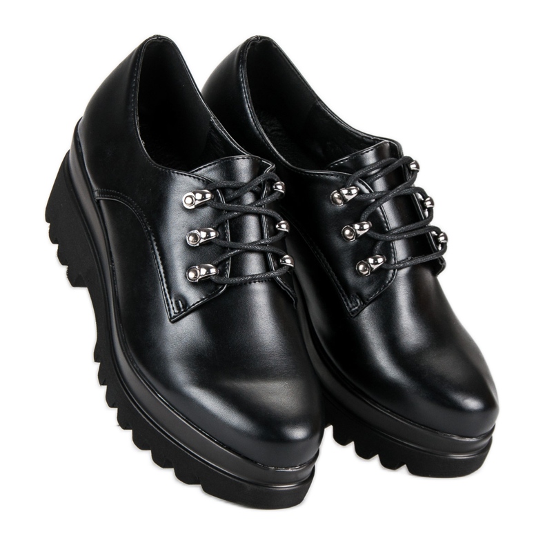 Chaussures femme nouées noir 1