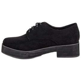 Chaussures en daim nouées le noir 1