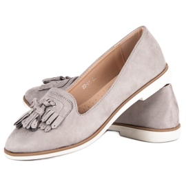 Super Me Mocassins gris à franges 2