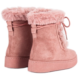 Bottes de neige nouées roses 2