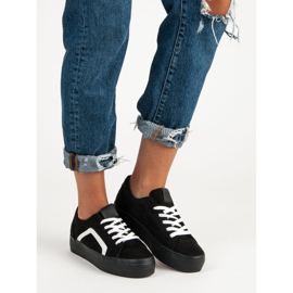 Sport Baskets en daim noires le noir 2