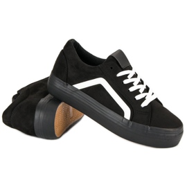 Sport Baskets en daim noires le noir 1