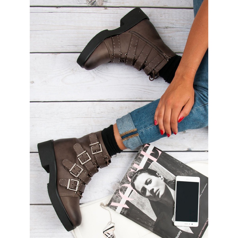 Corina Bottes de travail marron brun 1