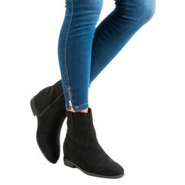 Lucky Shoes Bottines en daim avec une fermeture éclair le noir 2