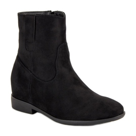 Lucky Shoes Bottines en daim avec une fermeture éclair le noir 3